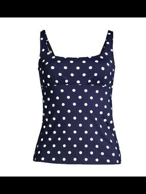 Land'd End 18 WDD Navy Polka Dot Tankini